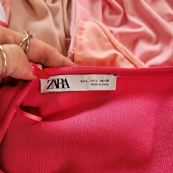 New Zara pink crop blouse and cardigan set size L - Picture 14 of 15